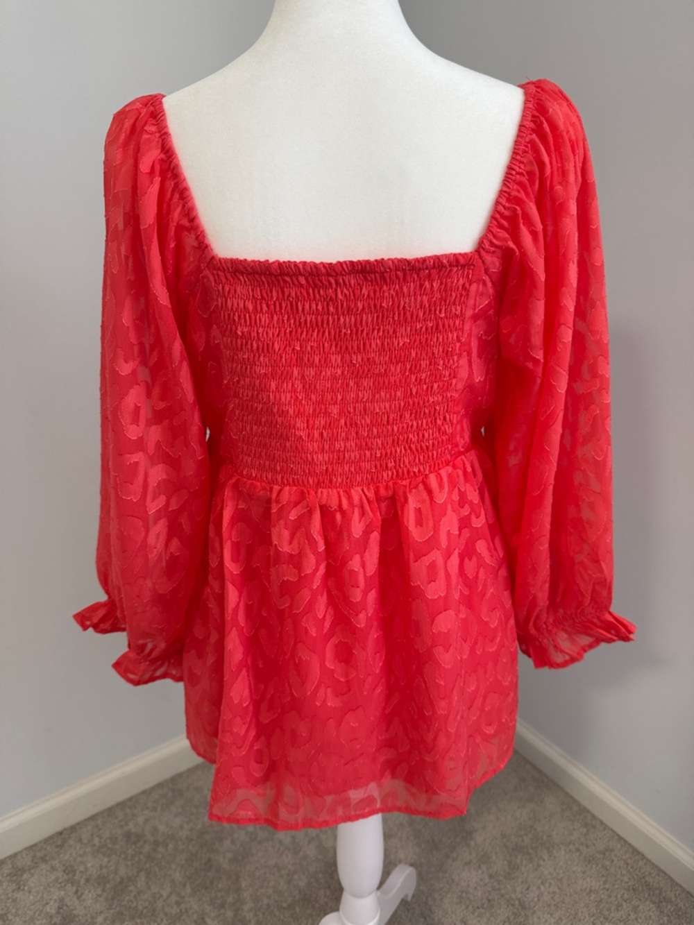 JODIFL Women’s Coral Square-Neck Peplum Blouse SZS - Picture 2 of 15
